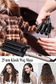 Resim Doganline Store Profesyonel (85Watt) Klasik 25Mm Wag Maşa Seramik Kaplama, Geniş Ve Doğal Şekillendirme 