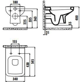 Resim Sphinx Asma Klozet SP320 Kapak Hariç 