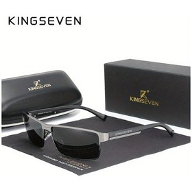 Resim Sunshine011 Kıngseven Silah Grisi Polarize Kare Sürüş Gözlüğü Paslanmaz Çelik Çerçeve Pc Cam Tam Çerçeveli Erkek Kadın Günlük Kullanım Hediye Altın 
