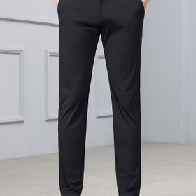 Resim Erkek Yazlık Rahat Skinny Pantolon, Orta Bel Normal Kalıp, Düz Renk, Naylon %79,10 Elastan %20,90, Yüksek Esneklikte Triko Kumaş, Fermuarlı, Cepli, Kemer Yok, Hafta Sonu Rahat - 160g/m² 