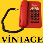 Resim KUMTEL VİNTAGE KIRMIZI TUŞLU TELEFON – 90’LAR RETRO ANTİKA MASAÜSTÜ MODEL 
