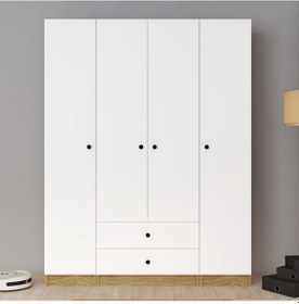 Resim Ferniso Mobilya 4 Kapak 2 Çekmeceli Beyaz Gardrop Ud-beyaz 