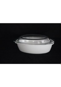 Resim Pomax 25 Litre 325 Cm Porselen Fırın Kabı Oval Borca Mlı Beyaz 