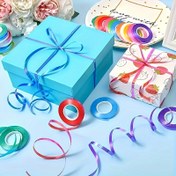 Resim 10 rulo renkli kurdele seti - her biri 10.0 metre, Noel, Cadılar Bayramı, Şükran Günü, mezuniyet, el sanatları, fiyonklar, hediye paketleme, çiçekçi için balon bağlama, düğün ve Sevgililer Günü parti dekorasyonu için uygun 
