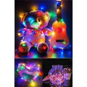 Resim Pilli Yılbaşı Çam Ağacı Ev Süsleme Ledi 3m 28 Adet Ledli Işıklandırma Rgb LED Işık 