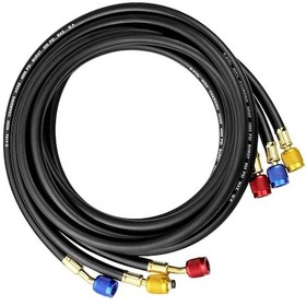 Resim Dofolink R134a/r410a/r22 Uygun Yüksek Basınçlı Soğutucu Dolum Hortumu Seti, Otomobil Ve Ev Klimaları İçin 1.0m Kauçuk Hortum 