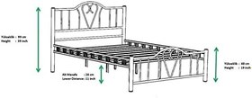 Resim ARGİMO Zambak Tek Kişilik Ferforje Tarz Siyah Metal Karyola (90 x 190 cm) 