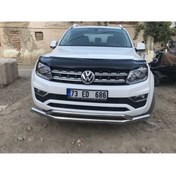 Resim Genel Markalar Vw Amarok 2010 - 2020 Ön Kaput Koruyucu Rüzgarlığı Piano Black 3.2 Mm Kalın Plastik 