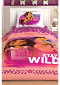 Resim Taç Lisanslı Sprit Stay Wild Tek Kişilik Nevresim Takımı 