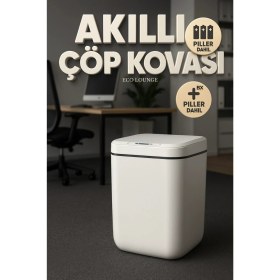 Resim Eco Lounge 20 Lt Akıllı Çöp Kovası – Ofis Mutfak Banyo Için Ideal Hareket Sensörlü, Hijyenik, Estetik 