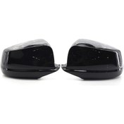 Resim Mufunye Bmw F10 5 Serisi Sedan 2011-2013 İçin Parlak Siyah Abs Yan Ayna Kapakları Seti - 2 Adet 
