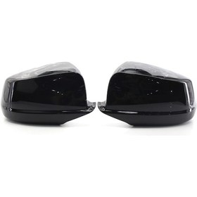 Resim Mufunye Bmw F10 5 Serisi Sedan 2011-2013 İçin Parlak Siyah Abs Yan Ayna Kapakları Seti - 2 Adet 