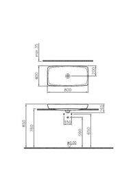 Resim Vitra Metropole Dikdörtgen Çanak Lavabo 80 CM Beyaz 5669B003-0016 
