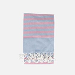 Resim Mavi Pembe Çizgili Peştemal 