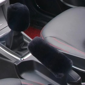 Resim Dashanshop Siyah 2 Adet Universal El Freni Ve Vites Kılıfı, Polar Kışlık Yumuşak Aksesuar 
