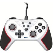 Resim Oldfriend Usb Oyun Kumandası Beyaz Kırmızı Yüksek Hassasiyetli Joystick Turbo Titreşim Steam Pc Nintendo Switch 