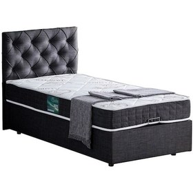 Resim Setaymobilya Baza, Tek Kişilik Eylül Baza+Başlık +Comfort Yatak Seti, Antrasit 