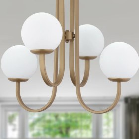 Resim Apliqa Joren 4'lü Eskitme Beyaz Camlı Modern Mutfak Yatak Odası Salon Avize 