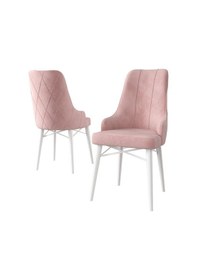 Resim Canisa Concept Neta Serisi, 1.sınıf Babyface Kumaş Pembe Sandalye, Beyaz Gürgen Ayak Sandalye Pembe Ayakları Beyaz 