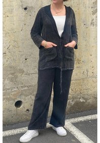 Resim Mia Butik Kadın Güneş Keten Siyah Takım Siyah 