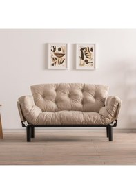 Resim Pafu Nitta İkili Kanepe Keten Krem Krem 