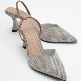 Resim Luvi Shoes Renos Platin Kum Sim Sivri Burun Kadın Topuklu Abiye Ayakkabı Platin 