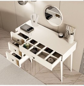 Resim 2252 Rose Ahşap Ayaklı Mdf Çerçeveli Makyaj Masası Beyaz-yunus 