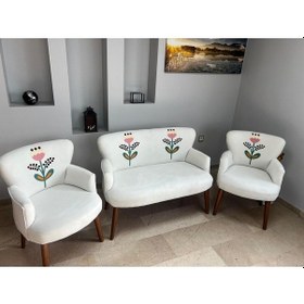 Resim Azra Mobilya Punch Çay Seti Oturma Grubu Oturma Takımı Koltuk Takımı Ahşap Mobilya Takımı Balkon Bahçe Mobilyası Lale 