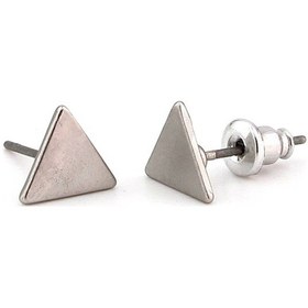 Resim Mat Gri Renkli Üçgen Şekilli Erkek Kadın Küpe E878 Çok Renkli 