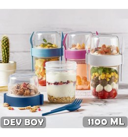 Resim Dev Boy 4 'lü Set Meyveli Yoğurt Kabı - Yemek Saklama ve Müsli Kabı 7169611 