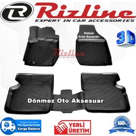 Resim Toyota Corolla Uyumlu 3D Paspas Havuzlu Siyah Hb 2001-2006 Arası Rizline N11.8949 