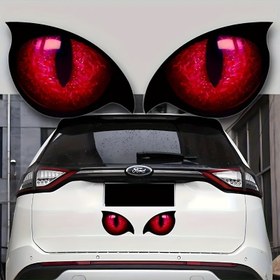 Resim Su geçirmez Kedi Gözü Arka Görüş Aynası Stickerı - Benzersiz Yansıtıcı Cam Stickerı, Görünürlük ve Araba İç Dekorasyonu - Yaratıcı ve Havalı Araba Aksesuarları 