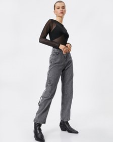 Resim Yüksek Bel Kot Straight Jean Kot Pantolon Düz Paça - Eve Jeans 