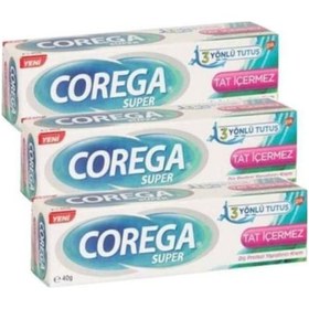 Resim Corega Tat İçermez Protez Yapıştırıcı Krem 3 x 40 G 