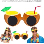 Resim Hindistan Cevizi Tasarımlı Yaza Merhaba Parti Gözlüğü 