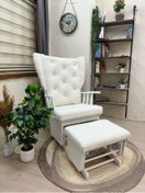 Resim Asedia Mama Puflu Lake Teddy Krem Minderli Sallanan Emzirme Koltuğu 