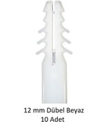 Resim Dübel, 12 Mm Beyaz Dübel, 10 Adet 