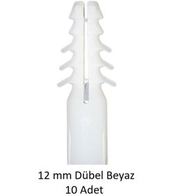 Resim Dübel, 12 Mm Beyaz Dübel, 10 Adet 