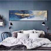 Resim Soyut Yatak Arkası El Yapımı Yağlı Boya Tablo 164x64cm 