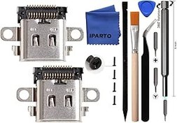 Resim iParto Nintendo Switch için 2 Paket Yedek Tip C Bağlantı Noktası USB C Şarj Portu Şarj Soketi Konektör Değiştirme Onarım Kiti NS Anahtar Güç Şarj Şarj Şarj Aleti DC Jak Soketi Aletli 