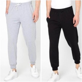 Resim CAONNES ,Ikili Jogger Eşofman Altı-siyah Ve Gri Lastik Paça Yüksek Bel Eşofman ŞAH MODA 