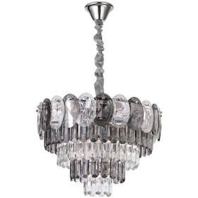 Resim Sento 50'lik Krom Yuvarlak Kristalli Avize Gri 