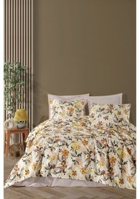 Resim Baskılı Pike Takımı Çift Kişilik Luna Sarı Sarı 