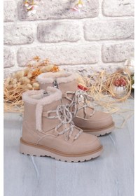 Resim Fort Cool Lina Anatomik Sıcak Astar Kaymaz Taban Kız Çocuk Bot Bej 