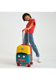 Resim Coral High Kids Lacivert Çivit Robot Desenli Çocuk Valizi 16746 Desenli 