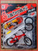 Resim OYUNCAKSAHİLİ Bisiklet Parmak Kaykay Başlangıc Seti Skatebord 13 Pcs Kırmızı Sökülür Yedek Tekerler Tornavida 
