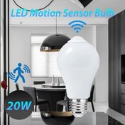 Resim PIBAOGU 20W Hareket Sensörlü LED Ampul, 175-265V AC, Otomatik Aç/Kapama, Şafakdan Şafağa, Kolay Kurulum, Balkon, Banyo İçin Gece Lambası - Beyaz Mat Sensör, Tükenmiş Ampul ile Değiştirin 