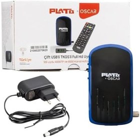 Resim PLATO OSCAR ÇİFT USBLİ TKGSLİ DISPLAY GÖZLÜ+TUŞLU HD UYDU ALICISI (4172) 