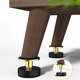 Resim 4 Paket Ağır Hizmetli Metal Mobilya Bacak Düzleştiricileri, Kaymaz Tabanlı, Masa, Koltuk, Dolaplar için Ayarlanabilir Destek Yükselticiler - Stabilizasyon Ayakları 