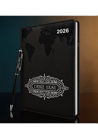 Resim Bk Gift Kişiye Özel İsimli Termo Sert Kapak 2026 Siyah Ajanda & Kalem -11, Öğretmenler Günü Hediyesi, Yeni İş Hediyesi 35344 Bk Gift Renkli 